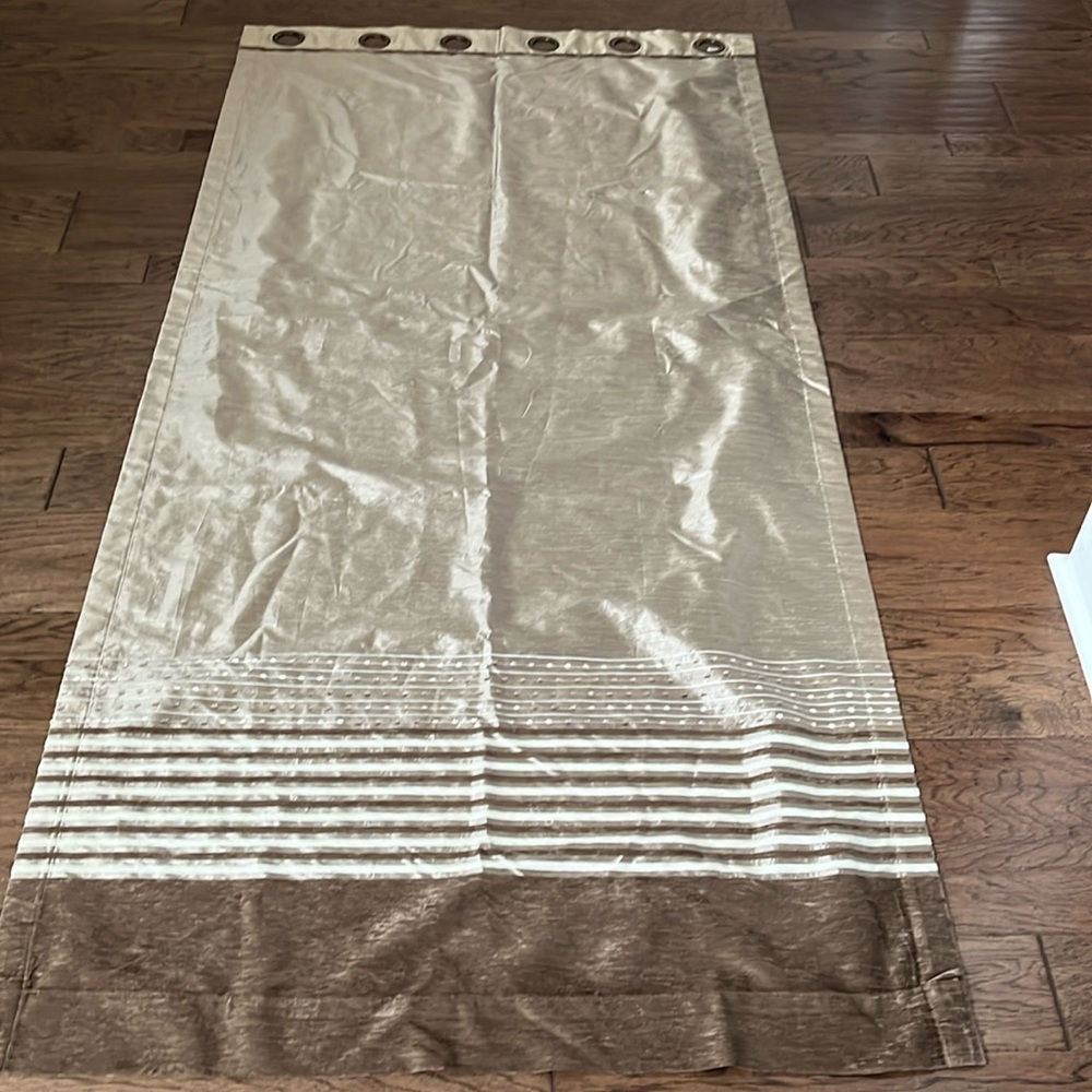 Gold and tan with brown strips Curtains 4 each JC Penny Home Collection